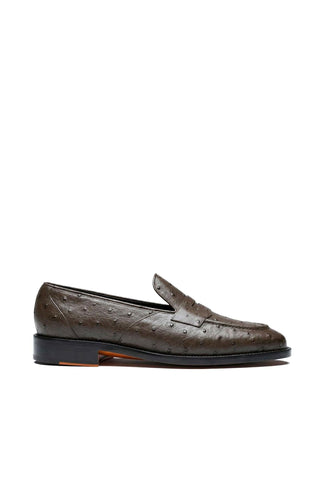 Ambrogio Cesare Ostrich Skin Penny Loafer