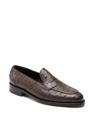 Ambrogio Cesare Ostrich Skin Penny Loafer