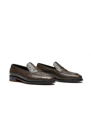 Ambrogio Cesare Ostrich Skin Penny Loafer