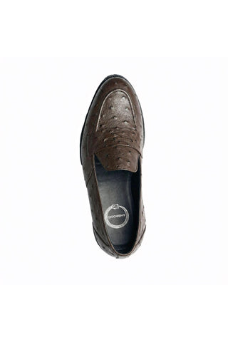 Ambrogio Cesare Ostrich Skin Penny Loafer