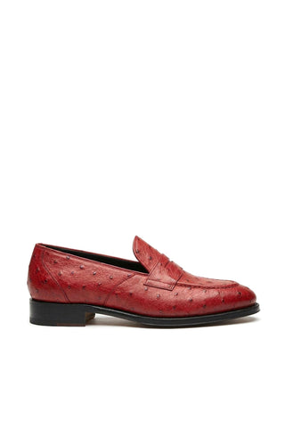 Ambrogio Cesare Ostrich Skin Penny Loafer