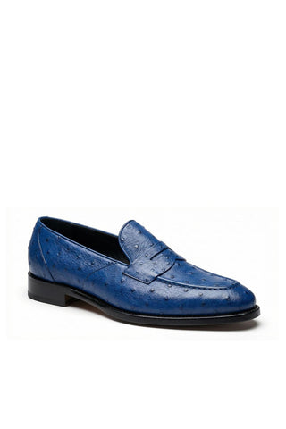 Ambrogio Cesare Ostrich Skin Penny Loafer