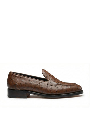Ambrogio Cesare Ostrich Skin Penny Loafer
