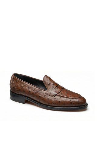 Ambrogio Cesare Ostrich Skin Penny Loafer