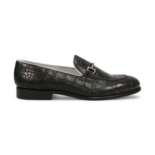 Ambrogio Crocodile Print Leather Belgian Horsebit Loafers (AMB2565)-AmbrogioShoes