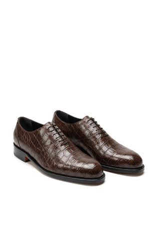 Ambrogio "Cyrus" Wholecut Alligator Skin Oxfords-AmbrogioShoes