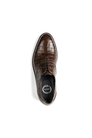 Ambrogio "Cyrus" Wholecut Alligator Skin Oxfords-AmbrogioShoes