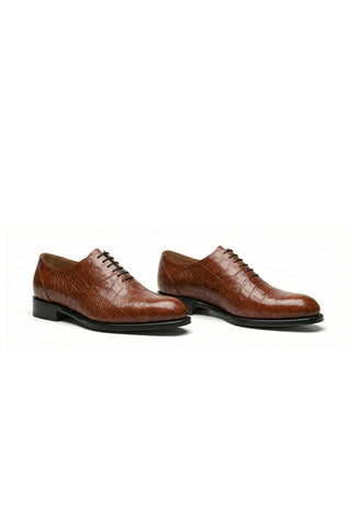 Ambrogio "Cyrus" Wholecut Alligator Skin Oxfords-AmbrogioShoes