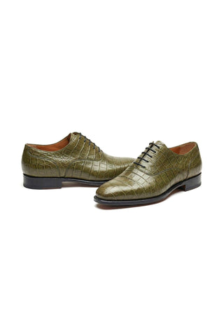 Ambrogio "Cyrus" Wholecut Alligator Skin Oxfords-AmbrogioShoes
