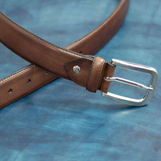 Ambrogio Dark Brown Leather Hampton Men's Belt (AMBB1016)