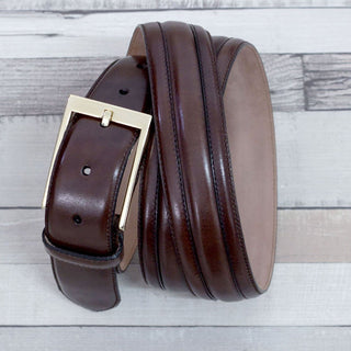Ambrogio Dark Brown Leather Venice Men's Belt (AMBB1017)