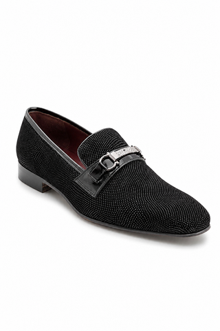 Ambrogio Glass Suede Slip-On Horsebit Loafers (AMZ1020)