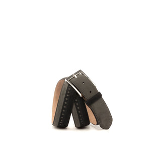 Ambrogio Gray, Black & Brown Lux Suede Sun-Valley Men's Belt (AMBB1030)