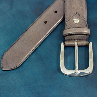 Ambrogio Gray Leather Hampton Men's Belt (AMBB1014)