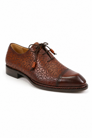 Ambrogio Leather Asymmetric Cap-Toe Oxfords (AMZ1019)