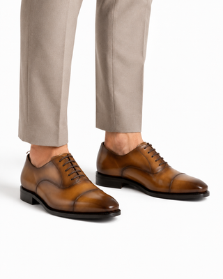 Ambrogio Leather Cap-Toe Oxfords