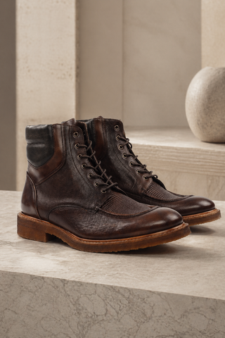 Ambrogio Leather Derby Boots