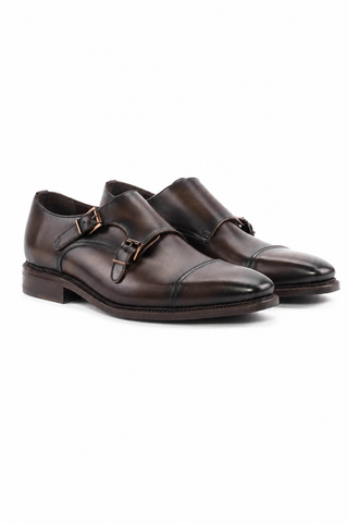 Ambrogio Leather Double Mon-Strap