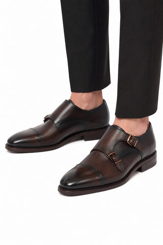 Ambrogio Leather Double Mon-Strap