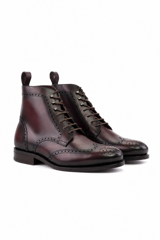 Ambrogio Leather Wingtip Boots
