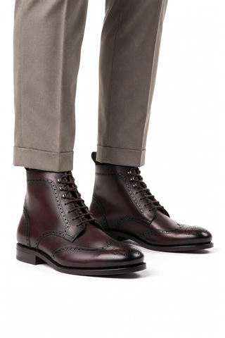 Ambrogio Leather Wingtip Boots