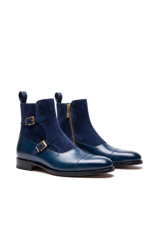 Ambrogio Luca Suede & Leather Double Monk Boot