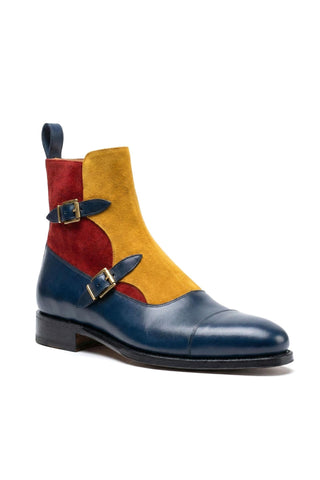 Ambrogio Luca Suede & Leather Double Monk Boot