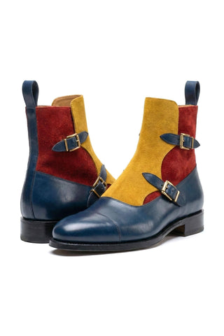 Ambrogio Luca Suede & Leather Double Monk Boot