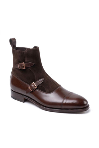 Ambrogio Luca Suede & Leather Double Monk Boot