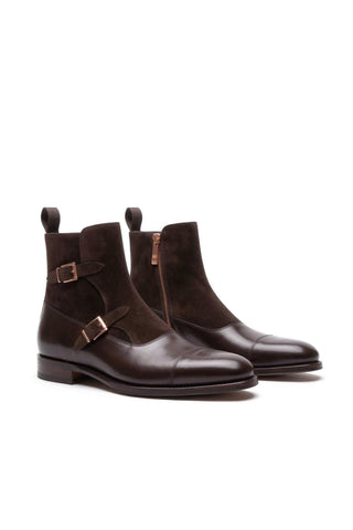 Ambrogio Luca Suede & Leather Double Monk Boot