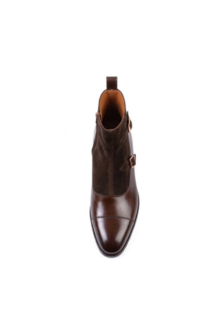 Ambrogio Luca Suede & Leather Double Monk Boot