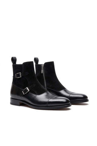 Ambrogio Luca Suede & Leather Double Monk Boot