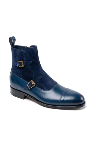 Ambrogio Luca Suede & Leather Double Monk Boot