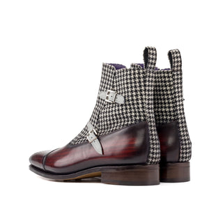 Ambrogio Luxury Multi Color Houndstooth, Suede and Patina Leather Octavian Boots (AMB2534)