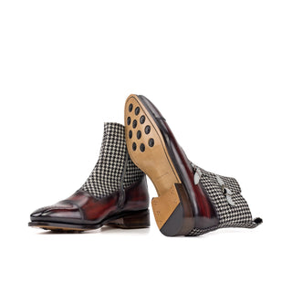 Ambrogio Luxury Multi Color Houndstooth, Suede and Patina Leather Octavian Boots (AMB2534)