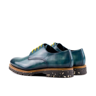 Ambrogio Luxury Turquoise Patina Leather Derby Oxfords (AMB2536)