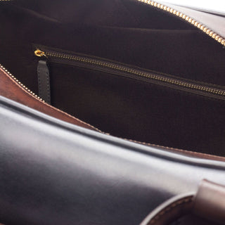 Ambrogio 2934 Men's Bag Gray & Two-Tone Brown Calf-Skin Leather Travel Duffle Bag (AMBH1016)-AmbrogioShoes