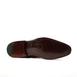 Ambrogio Men's Handmade Custom Made Shoes Brown Ancient Egyptian Print / Patina Leather Whole-Cut Oxfords (AMB1479)-AmbrogioShoes