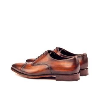 Ambrogio 2570 Men's Shoes Brown Patina Leather Derby Oxfords (AMB1052)-AmbrogioShoes