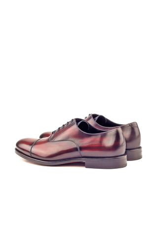 Ambrogio Men's Handmade Custom Made Shoes Burgundy Patina Leather Oxfords (AMB1054)-AmbrogioShoes