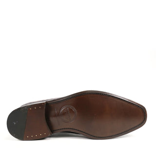 Ambrogio Men's Handmade Custom Made Shoes Burgundy Skull Texture Print / Patina Leather Wholecut Plain Oxfords (AMB1631)-AmbrogioShoes