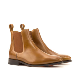 Ambrogio 3736 Men's Shoes Cognac Calf-Skin Leather Chelsea Boots (AMB1020)-AmbrogioShoes