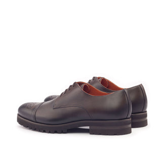 Ambrogio 2996 Men's Shoes Dark Brown Calf-Skin Leather Derby Oxfords (AMB1069)-AmbrogioShoes