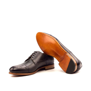 Ambrogio Men's Handmade Custom Made Shoes Gray Calf-Skin Leather Derby (AMB1067)-AmbrogioShoes