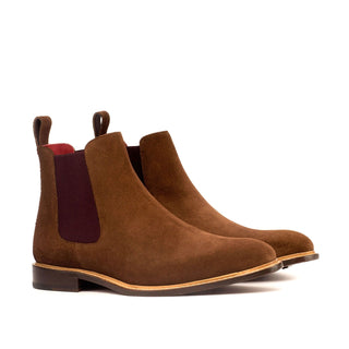Ambrogio 3791 Men's Shoes Light Brown Suede Leather Chelsea Boots (AMB1012)-AmbrogioShoes