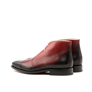 Ambrogio 3499 Men's Shoes Red Calf-Skin Leather Chukka Boots (AMB1073)-AmbrogioShoes