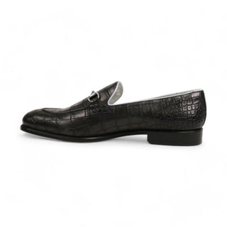 Ambrogio Men's Shoes Crocodile Print Leather Belgian Horsebit Loafers (AMB2565)-AmbrogioShoes