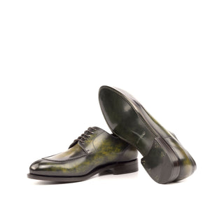 Ambrogio Men's Shoes Khaki Green Patina Leather Derby Oxfords (AMB2060)-AmbrogioShoes