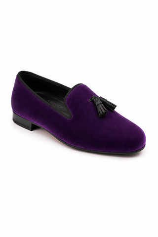 Ambrogio Milano 2 Velvet & Leather Tassel Loafer