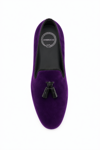 Ambrogio Milano 2 Velvet & Leather Tassel Loafer